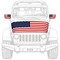 G128 Combo Pack: American USA Car Hood Cover 3.94x5.25 Ft & 2PK American USA Car Side View Mirror Cover 5.9x8.66 In | Both Washable Elastic Weatherproof Polyester | Show Your Enthusiasm and Pride